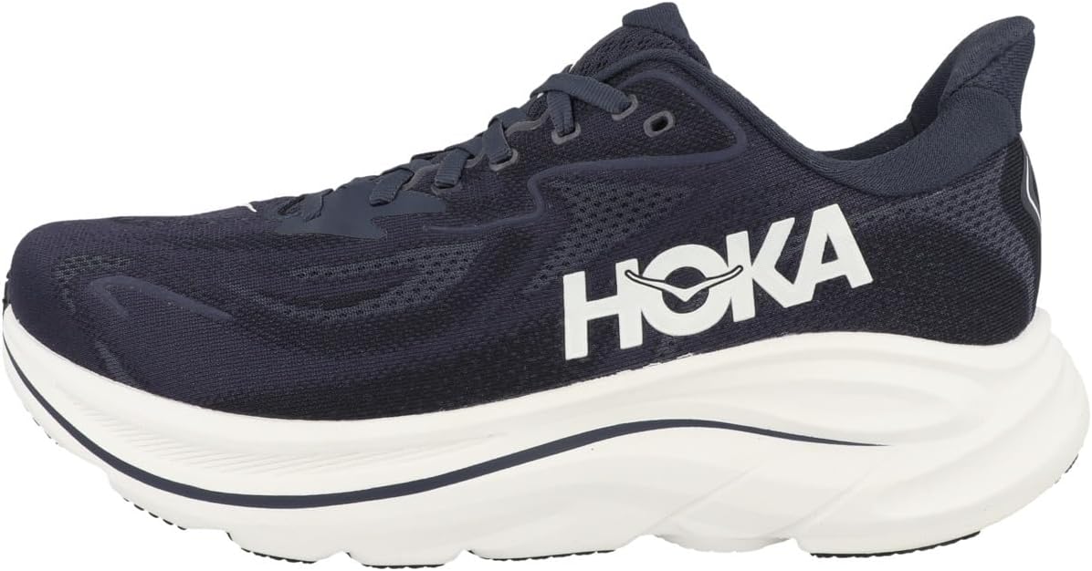 HOKA Mens Clifton 10 Running Shoes with Jacquard Knit Upper