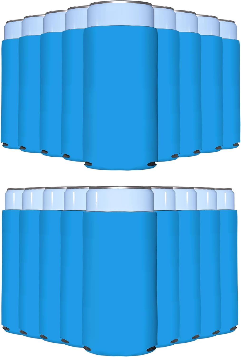 PartyPrints 100 Pack Robin Egg Blue Blank Slim Can Cooler Sleeves