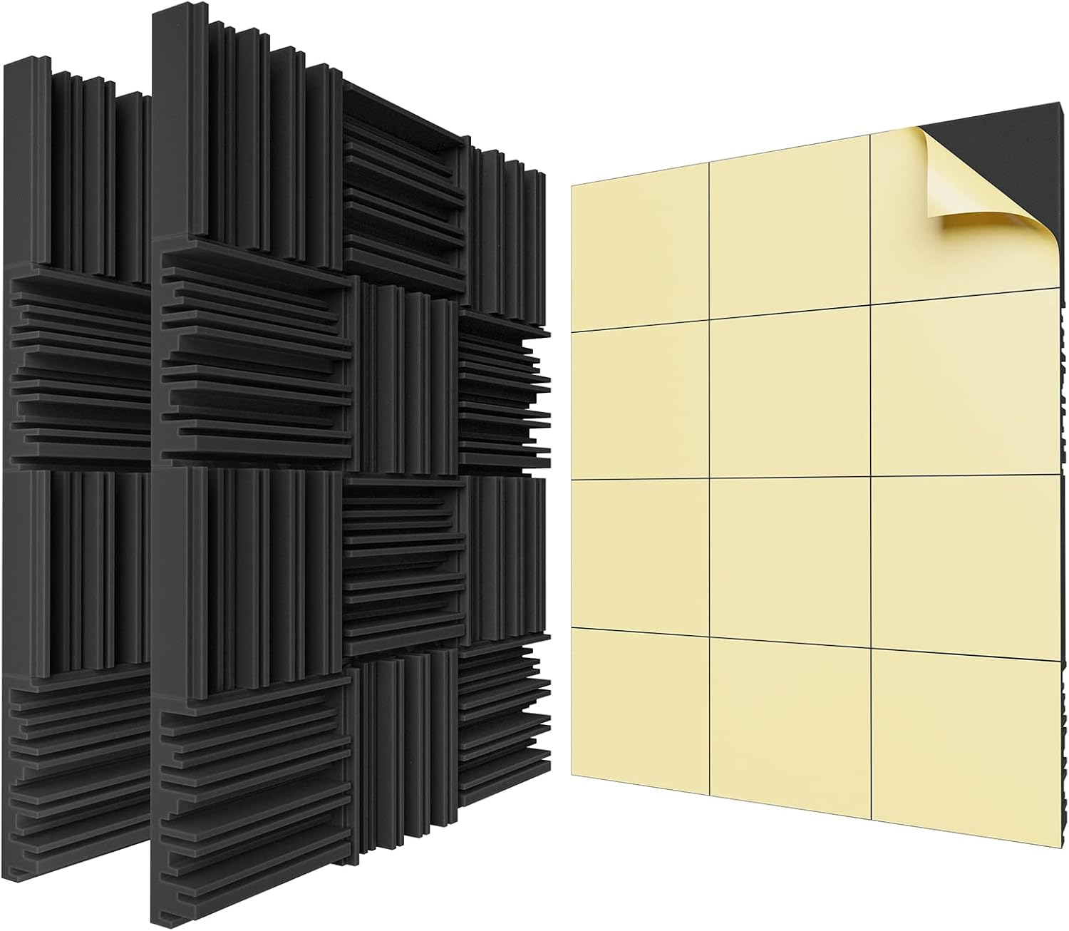 Self-Adhesive Acoustic Panels for Sound Proofing Home Studio