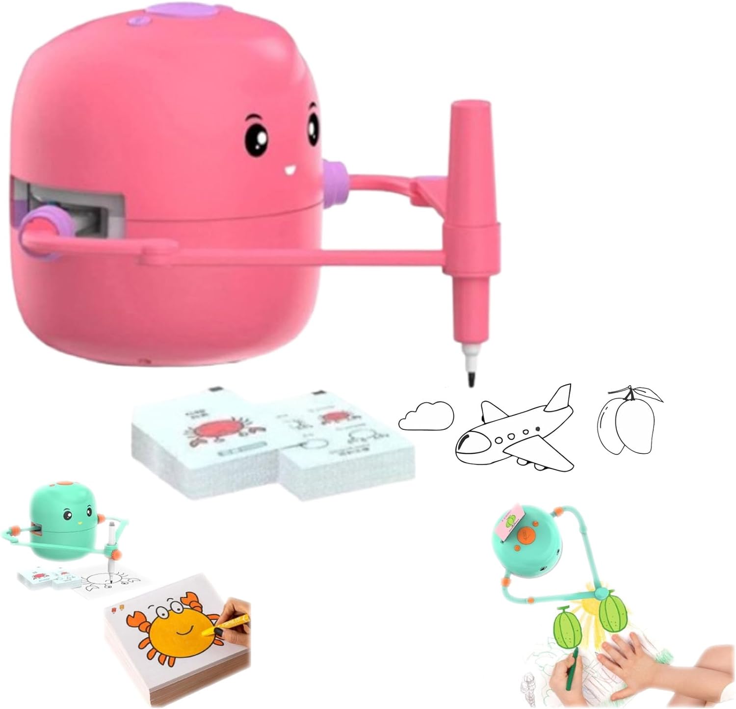 Interactive Drawing Robot for Kids with 100 Educational Cards