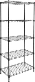 Whitmor 5 Tier Shelving Unit Adjustable Wire Shelves - Mobile Storage