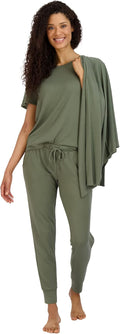 Women's 4-Piece Pajama Set Soft Hacci Knit Loungewear - Cozy Versatile