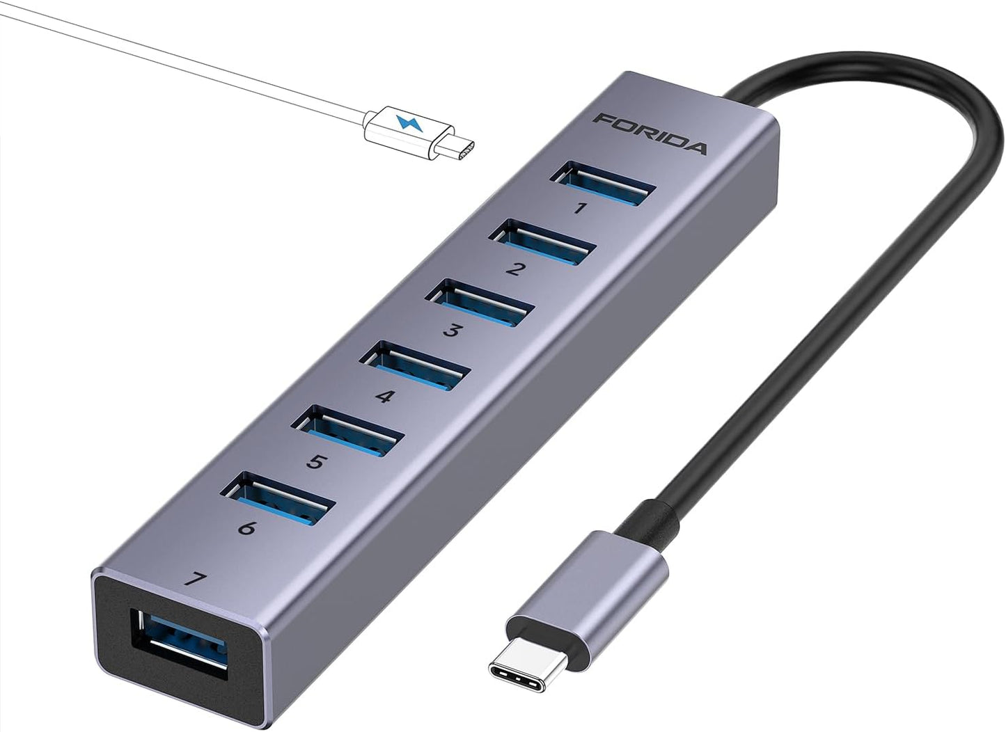 FORIDA 8 Port USB Hub: High-Speed Data Transfer