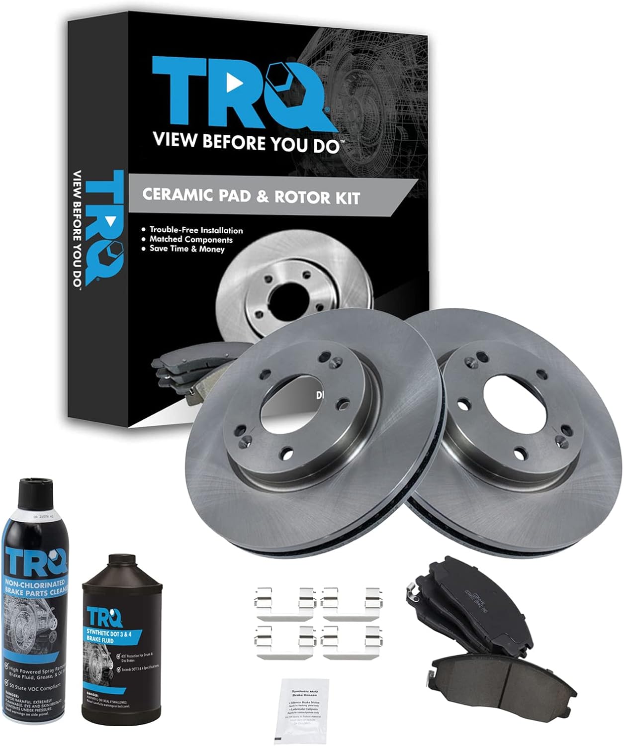 TRQ Front Brake Pad & Rotor Kit for 2001-2005 Hyundai Santa Fe