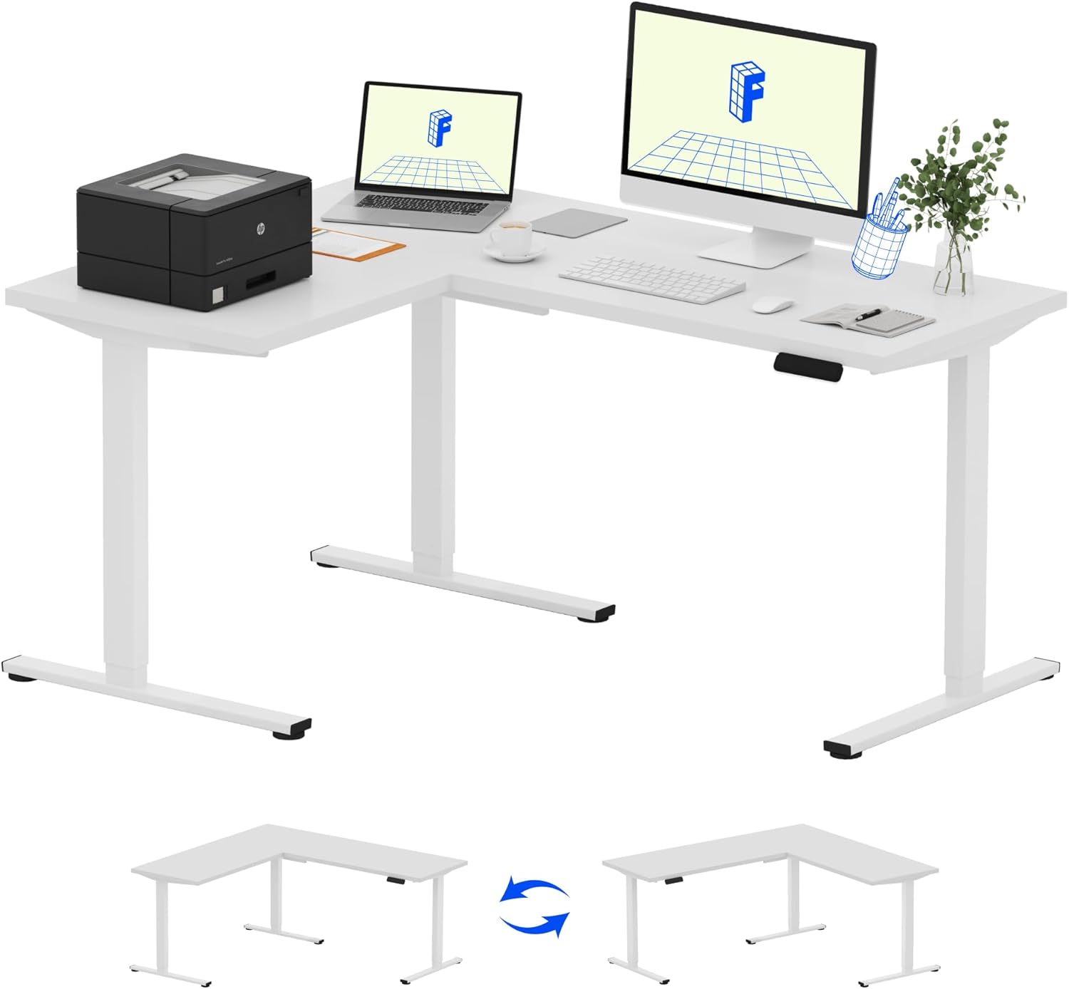 FLEXISPOT L-Shaped Electric Standing Desk - Maximize Productivity