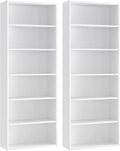 VASAGLE Set of 2 Bookshelves, 6-Tier Open Bookcases - Compact Vertical