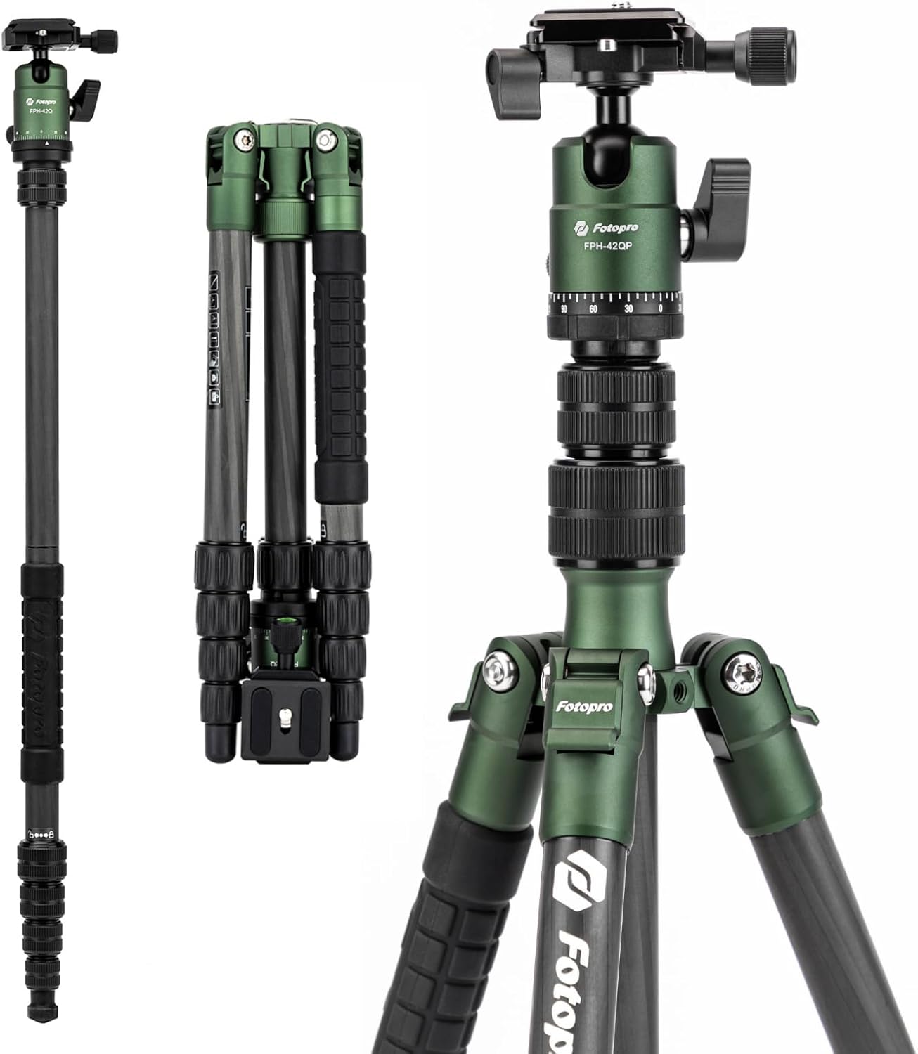 Fotopro 62 Carbon Fiber Travel Tripod for Compact Cameras