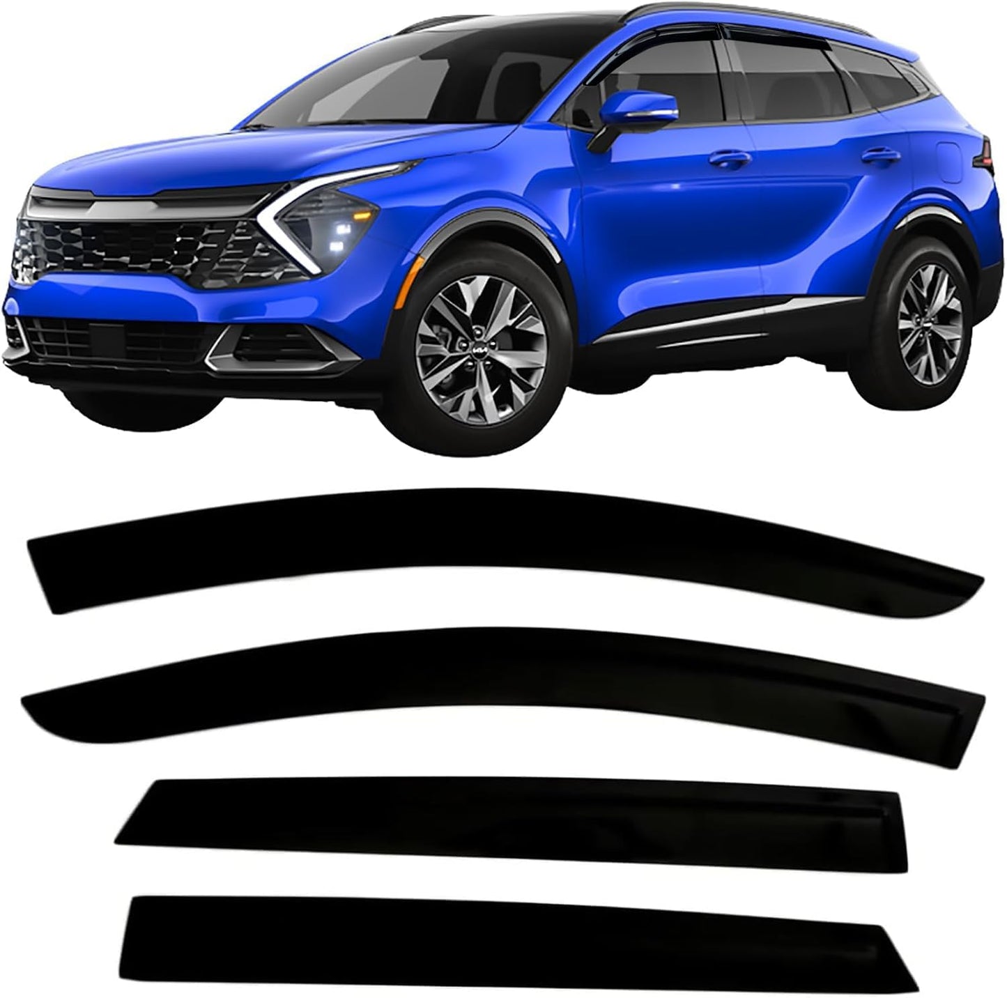 2023-2026 Tape-on Rain Guards for Kia Sportage Side Window Visors