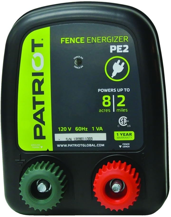 Patriot PE2 Electric Fence Energizer: Powerful 0.10 Joule Performance