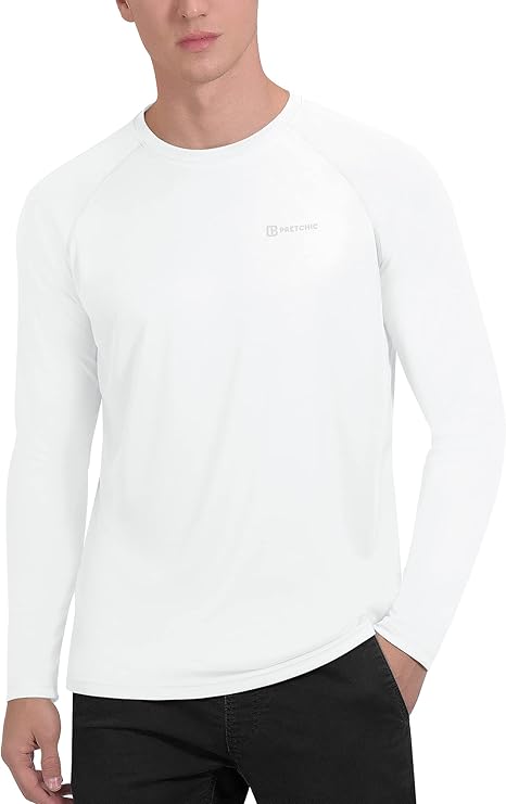 PRETCHIC Men's UPF 50+ UV Sun Protection Long Sleeve T Shirt