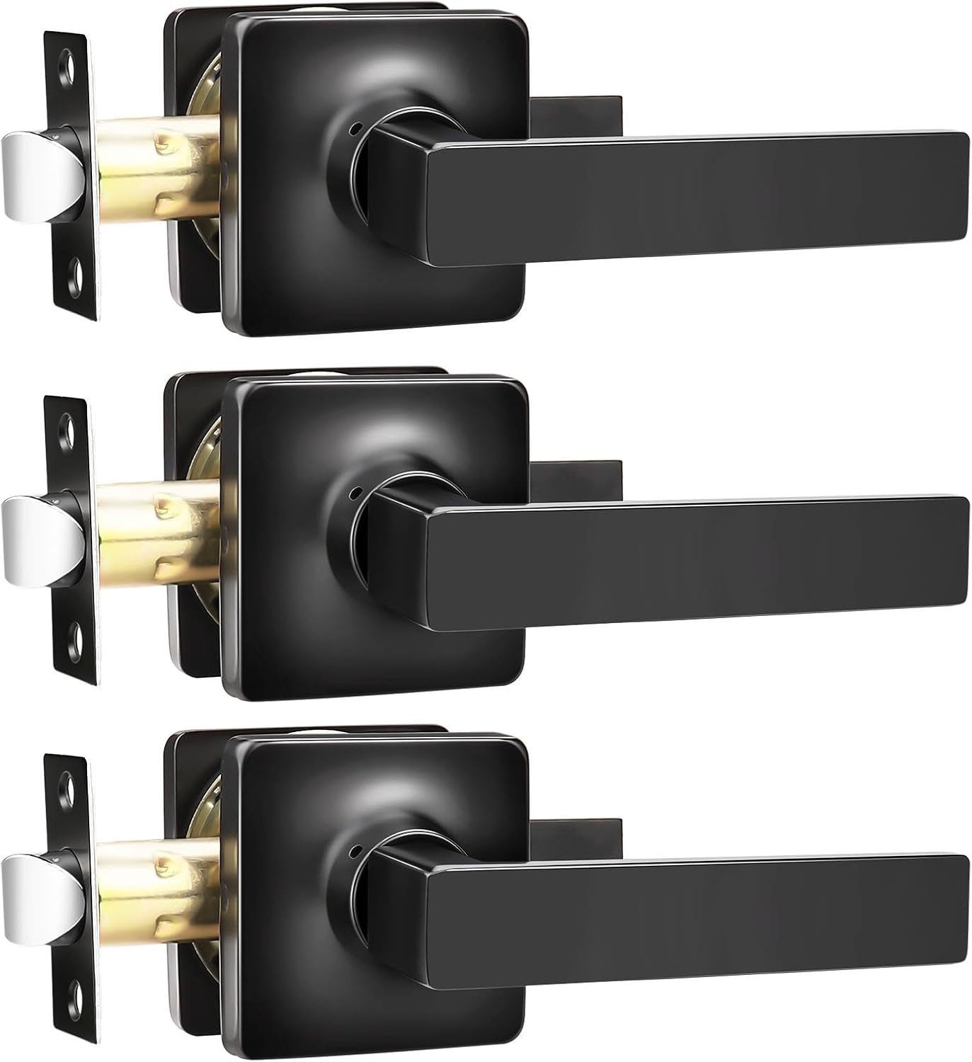 GOBEKOR Matte Black Door Handles for Modern Interior Design