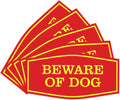 Fancy Beware of Dog Sign - Durable Plastic 5 Pack for Home Security