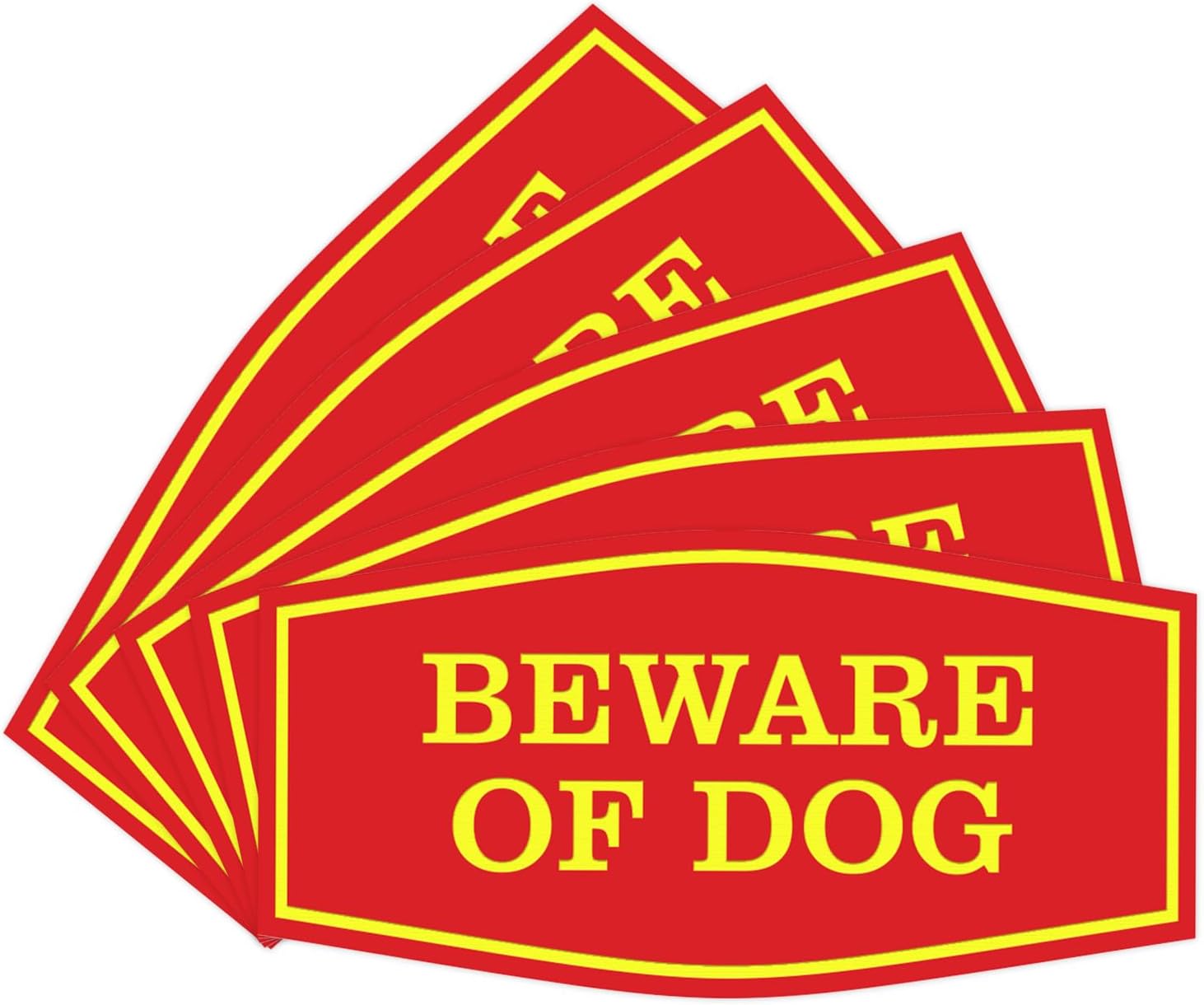 Fancy Beware of Dog Sign - Durable Home Security Signs 5 Pack