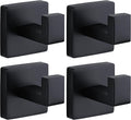 Towel Hooks for Bathrooms Robe Hook 4 Pack Matte Black - Heavy Duty