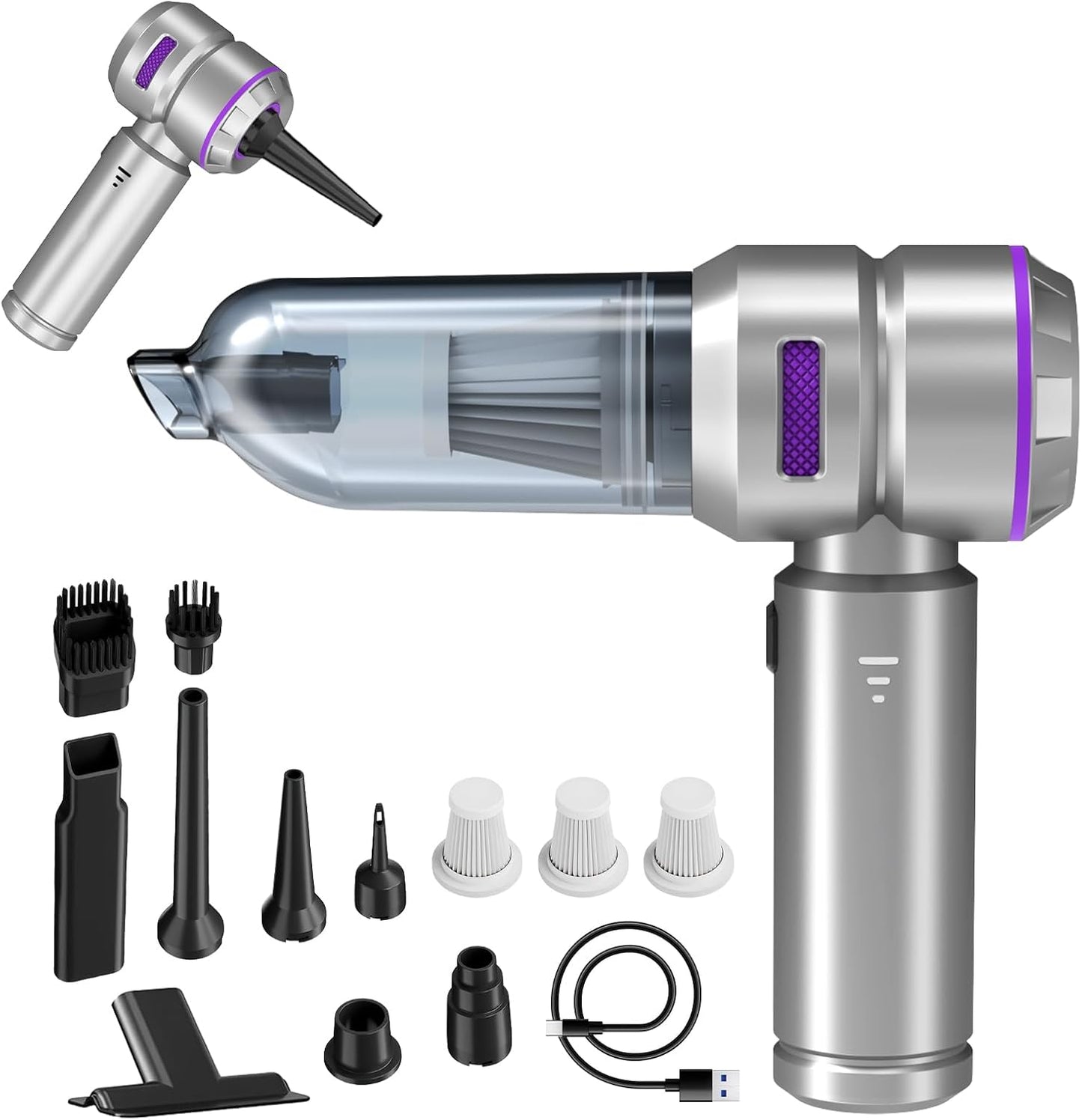 Portable Cordless Car Vacuum with 20000pa Suction Power