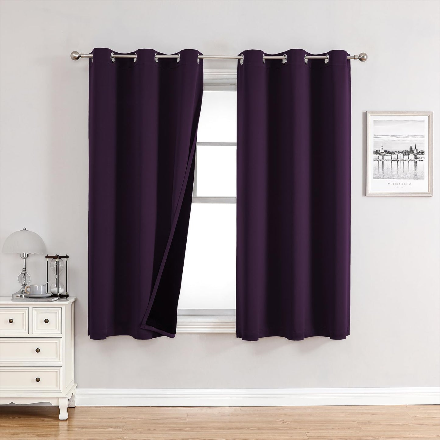 ChrisDowa 100% Blackout Curtains for Bedroom - Total Blackout