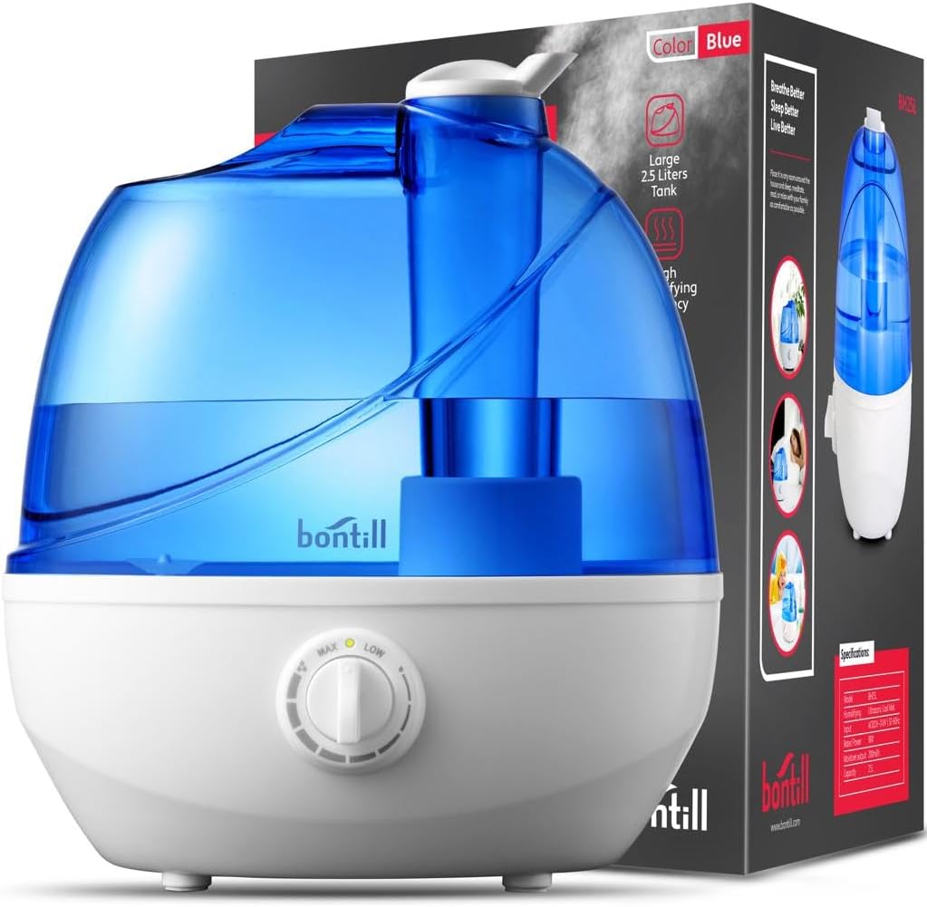 Cool Mist Humidifiers for Bedroom & Large Room - 2.5L Tank