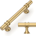Amerdeco 10 Pack Champagne Bronze Cabinet Pulls 3.75 in Hole Centers