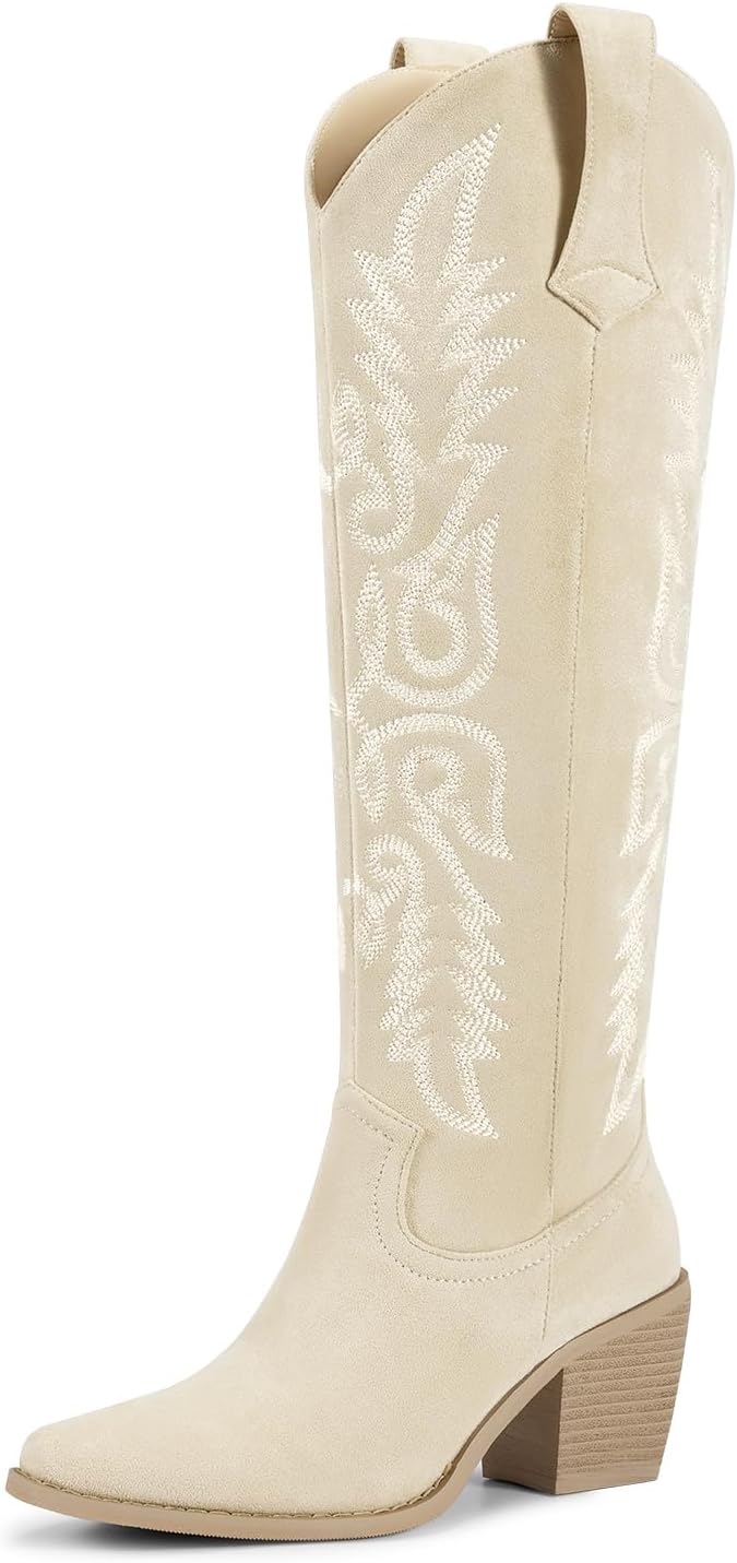 Stylish Tall Cowboy Boots with Side Zipper for Women