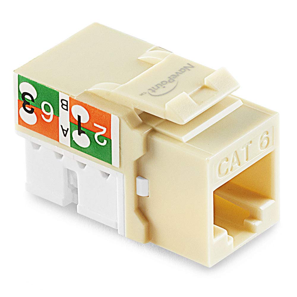 NavePoint 90 Degree Cat6 Keystone Jack for Secure Connections