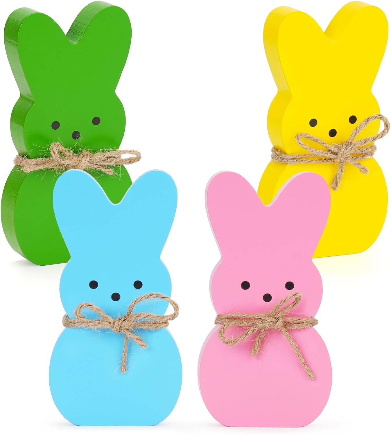Wooden Bunny Table Decor Set - Charming Easter Farmhouse Dcor