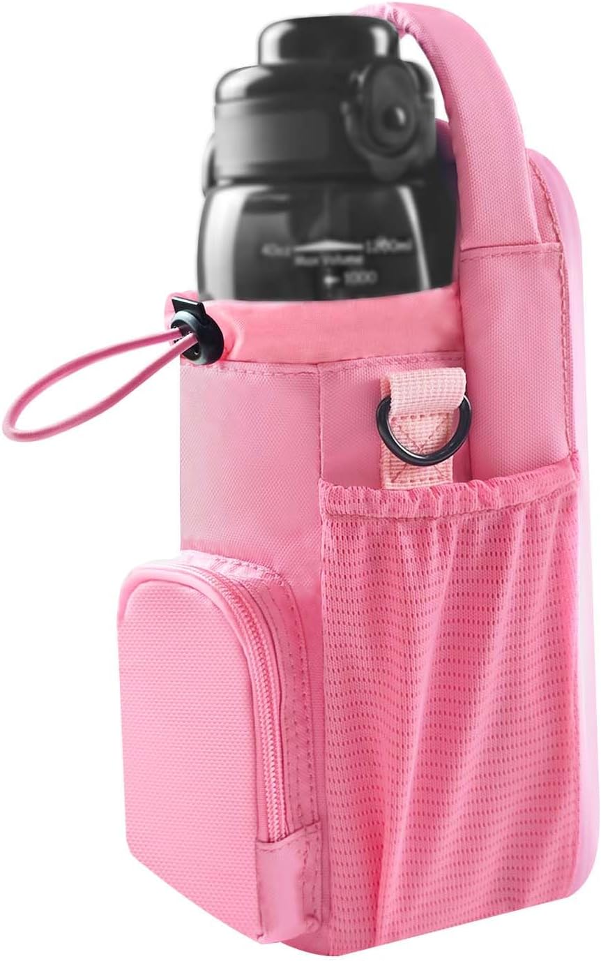 Magnetic Gym Bag Pink with Water Bottle Holder for Women