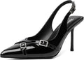 Sexy Slingback Pumps Elegant Pointy Closed Toe Heels - Dressy 3.54 in