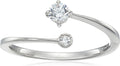 Women's Platinum-Plated Sterling Silver 2-Stone Round Ring
