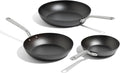 Seasoned Blue Carbon Steel Frying Pan 3-Piece Set - Professional Sear