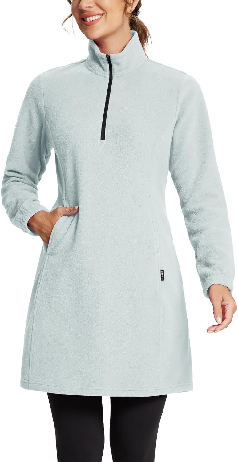 Baleaf Women's Polar Fleece Dress Long Vest for Winter Comfort