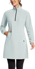 baleaf Women's Polar Fleece Dress Long Vest Quarter Zip Pullover