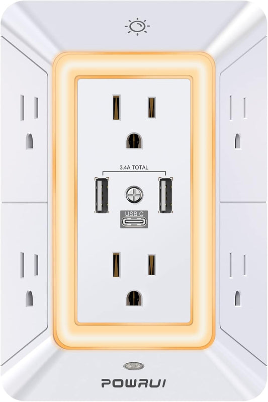 POWRUI Surge Protector with Night Light