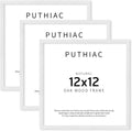 12x12 White Oak Wood Picture Frame - Minimalist Solid Oak 3 Pack