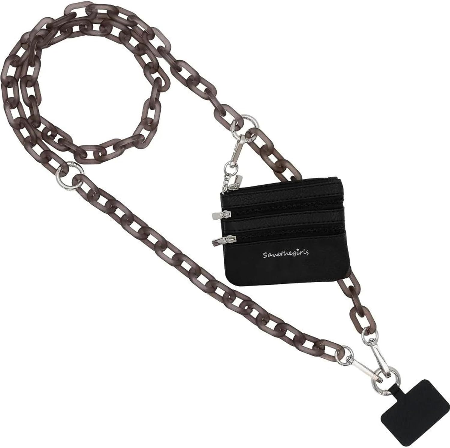 Stylish Phone Chain Crossbody with Wallet for Women - Black