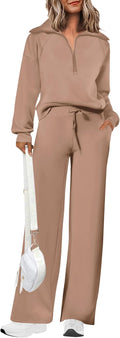 Women's 2 Piece Tracksuit Set - Cozy Half Zip Sweatshirt (Style 3SY6)
