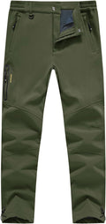 YSENTO Men's Fleece Lined Snow Ski Pants Waterproof Softshell - Warm