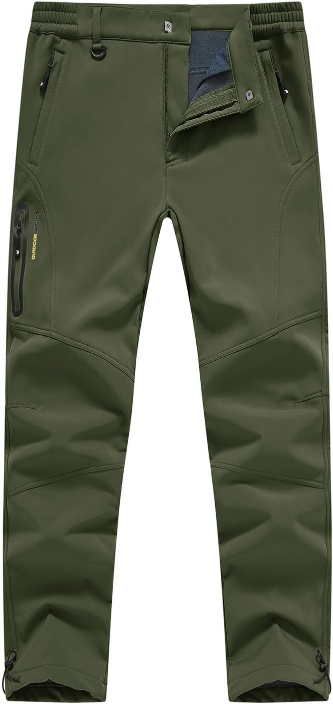 YSENTO Men's Fleece Lined Snow Ski Pants for Winter Activities