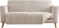 Beige Loveseat Covers for 2 Cushion Couch - Water-Repellent Quilted
