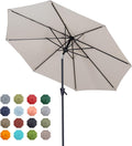 7.5 ft Patio Market Umbrella with Crank & Push Button Tilt - Large Sun
