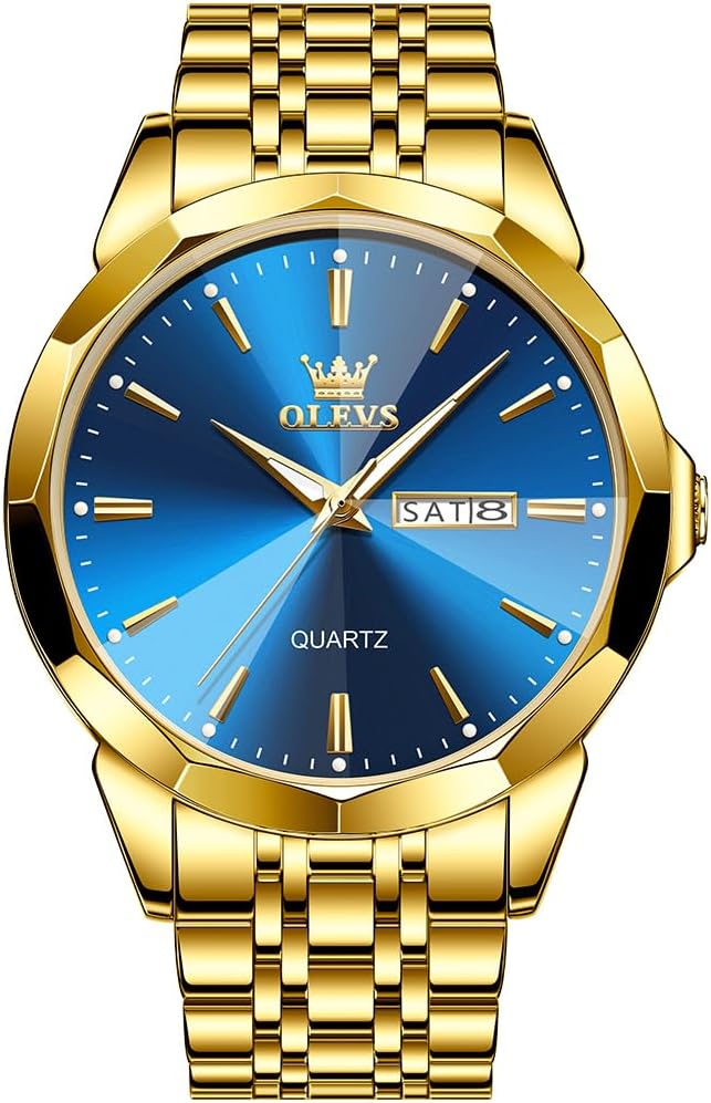OLEVS Diamond Business Dress Watch for Men - Luxury Two Tone
