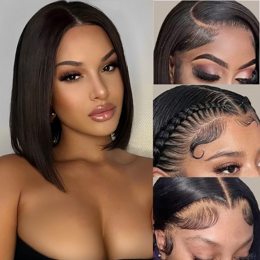 Bob Wig Human Hair 13x6 Frontal Lace Wig for Women 12 Inch