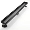 Linear Shower Floor Drain 30 in Black 304 Stainless Steel - Deep Slope