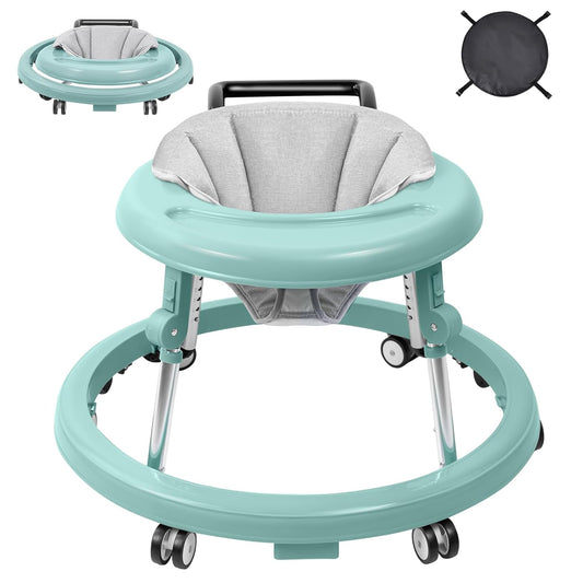 Foldable Baby Walker with 9-Gear Height Adjustment for Infants