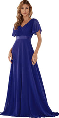 Ever-Pretty Classic Chiffon V-Neck Bridesmaid Dress - Flattering