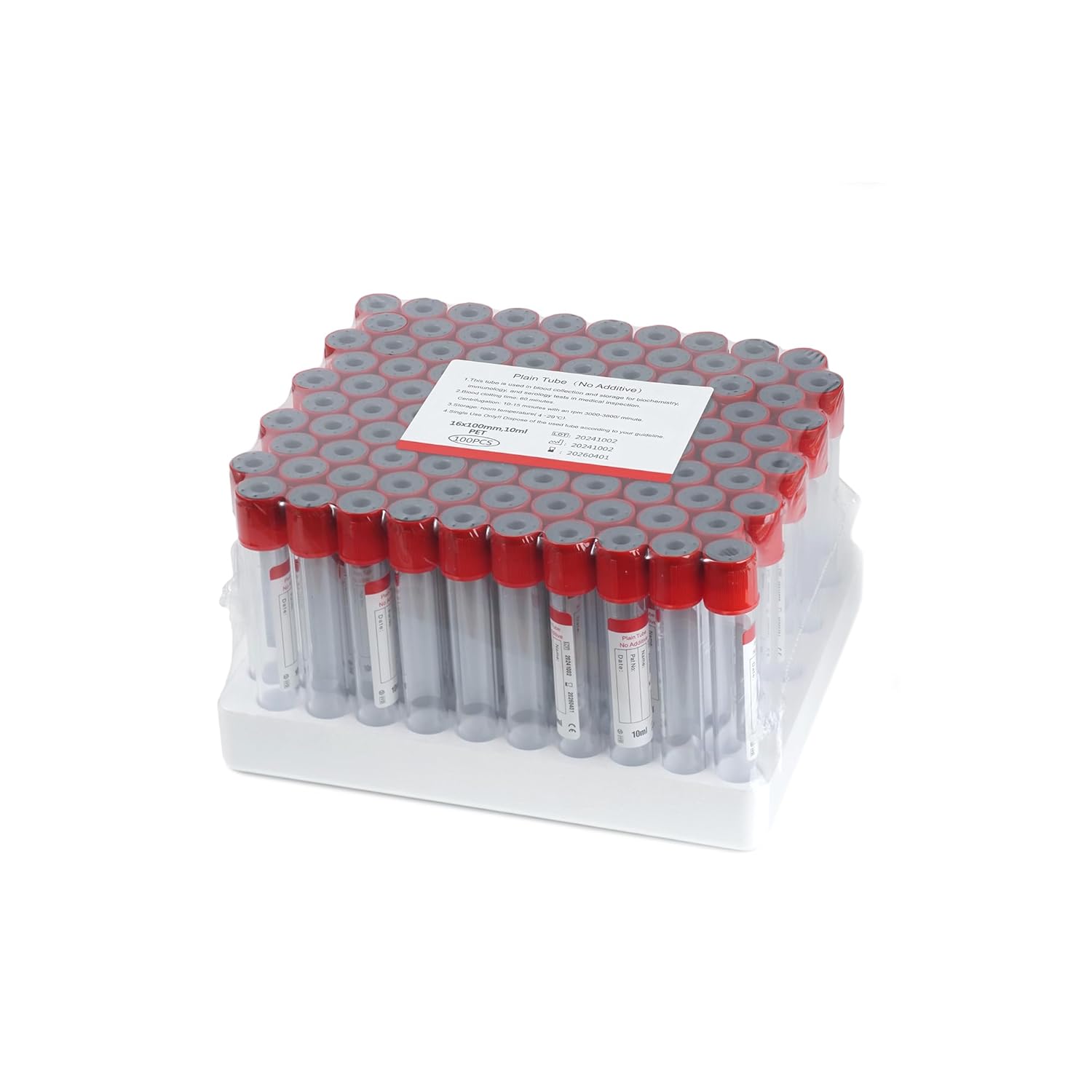 Vacutainer Blood Collection Tubes for Pet Animals - 100 Pcs