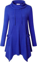 Bulotus Women's Long Sleeve Cowl Neck Tunic Top with Pockets