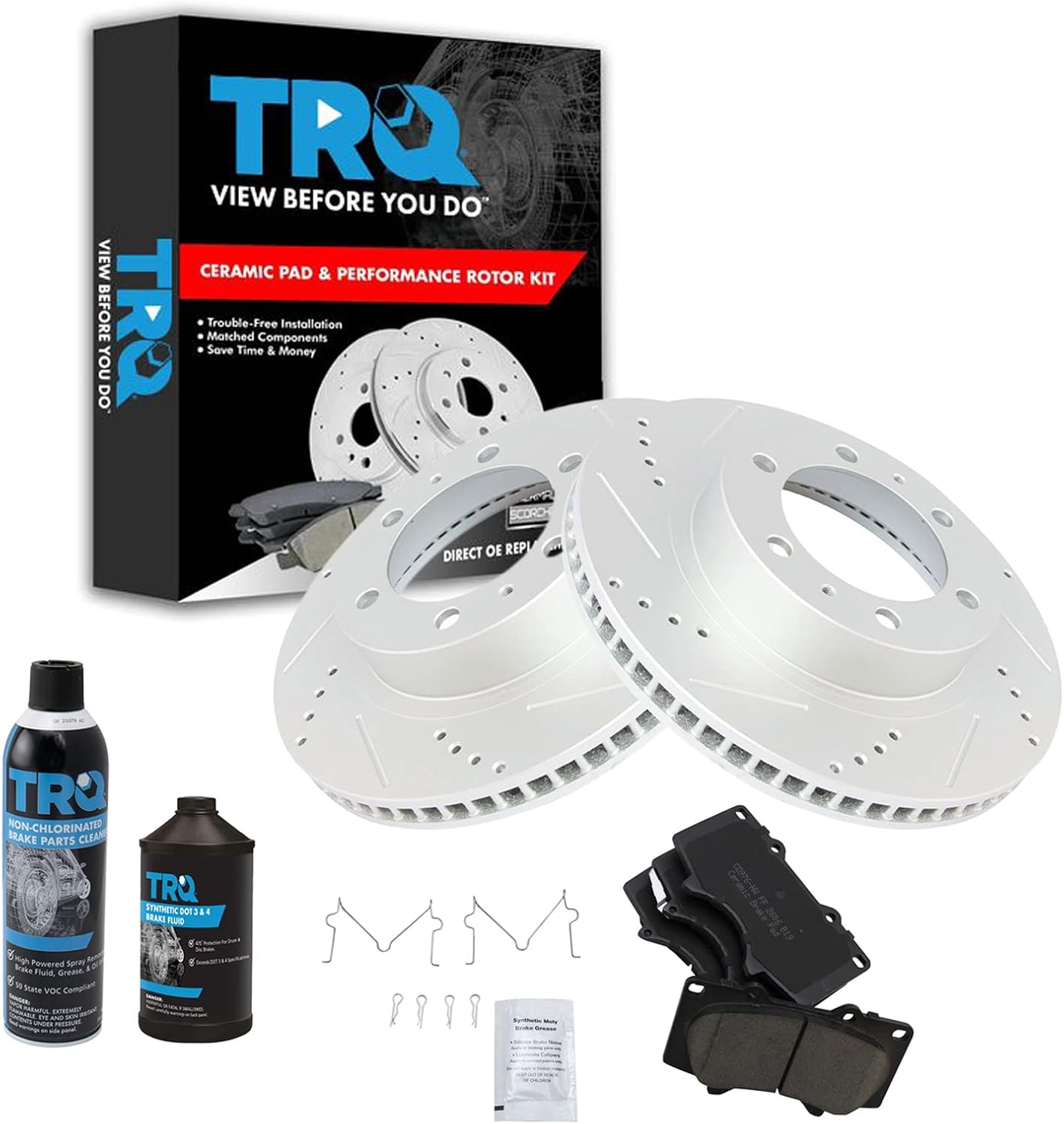TRQ Front Performance Brake Pad & Rotor Kit for Toyota 4Runner