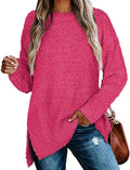 Qearal Women's Soft Fuzzy Sweater with Long Sleeves for Style