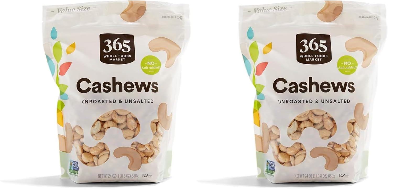 365 Cashews Unsalted & Unroasted - Healthy Snack Option