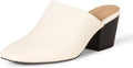 Women's Square Toe Mule with Memory Foam - Comfortable Cuban Heel